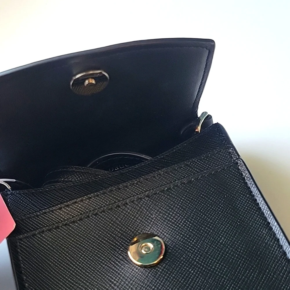 NWT KATE SPADE saffiano leather black crossbody - Picture 5 of 11
